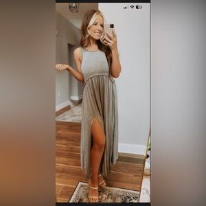 Maxi side slit dress